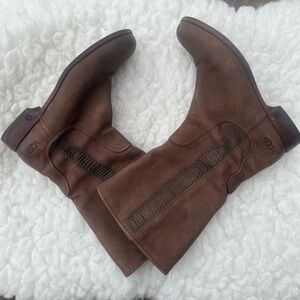 Ugg Annisa Australia Mid Calf Brown Suede Leather Boots Size 8